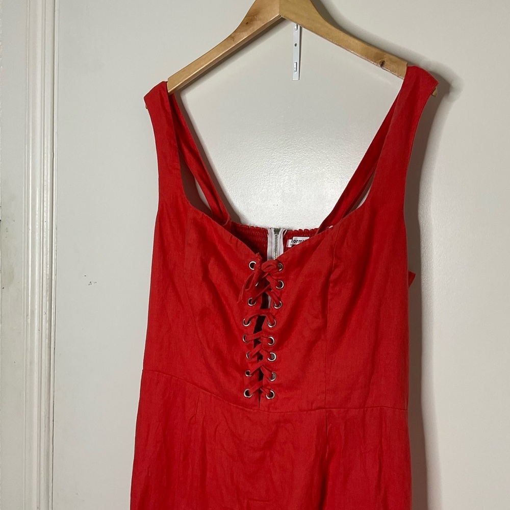 Reformation Red Lace-Up Mini Dress - Picture 5 of 14